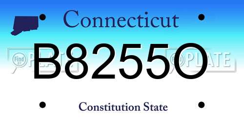 B8255O Connecticut License Plate