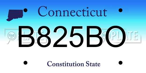 B825BO Connecticut License Plate