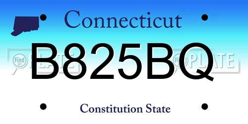B825BQ Connecticut License Plate