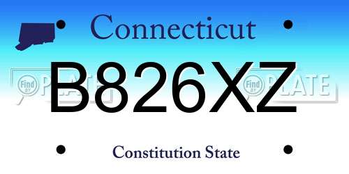 B826XZ Connecticut License Plate