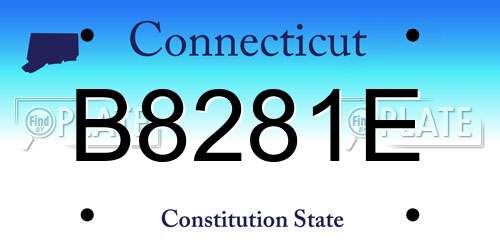 B8281E Connecticut License Plate
