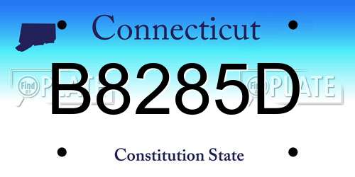 B8285D Connecticut License Plate