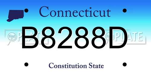 B8288D Connecticut License Plate