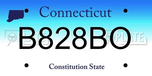 B828BO Connecticut License Plate
