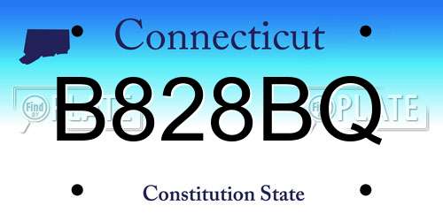 B828BQ Connecticut License Plate