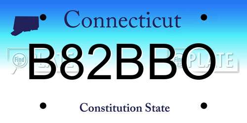 B82BBO Connecticut License Plate