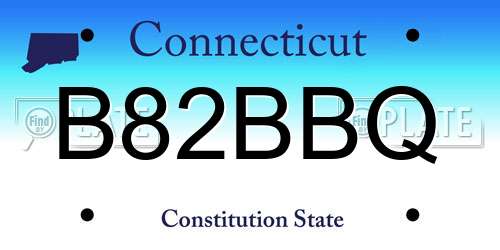 B82BBQ Connecticut License Plate
