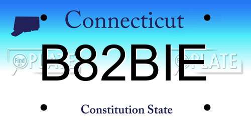 B82BIE Connecticut License Plate