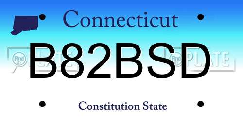 B82BSD Connecticut License Plate