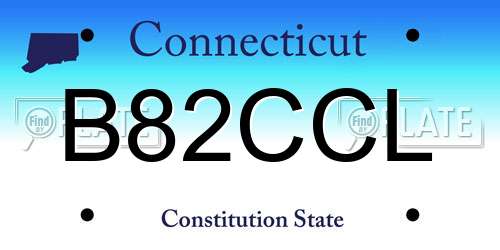 B82CCL Connecticut License Plate