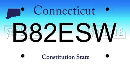 B82ESW Connecticut License Plate