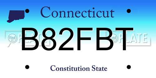 B82FBT Connecticut License Plate