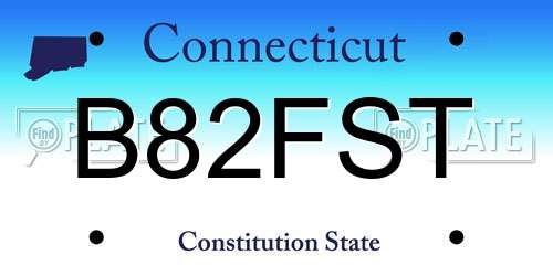 B82FST Connecticut License Plate