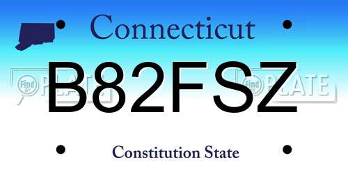 B82FSZ Connecticut License Plate