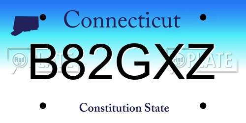 B82GXZ Connecticut License Plate