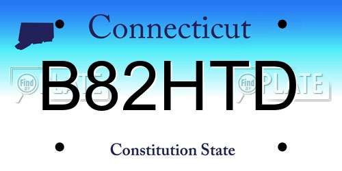 B82HTD Connecticut License Plate