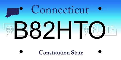 B82HTO Connecticut License Plate