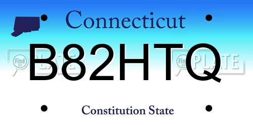 B82HTQ Connecticut License Plate