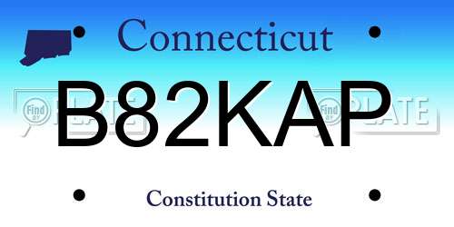 B82KAP Connecticut License Plate