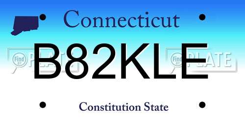 B82KLE Connecticut License Plate