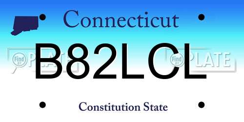 B82LCL Connecticut License Plate