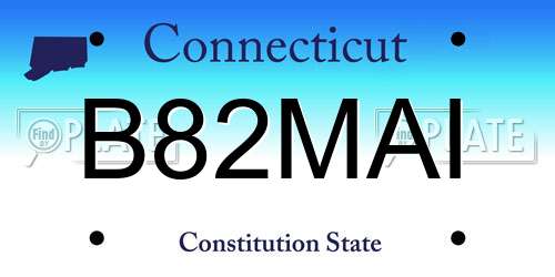 B82MAI Connecticut License Plate