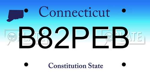 B82PEB Connecticut License Plate