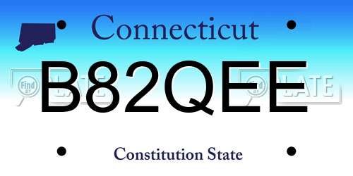B82QEE Connecticut License Plate