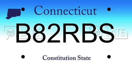 B82RBS Connecticut License Plate