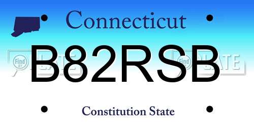 B82RSB Connecticut License Plate