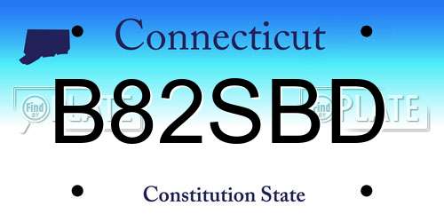 B82SBD Connecticut License Plate