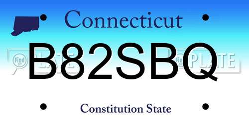 B82SBQ Connecticut License Plate