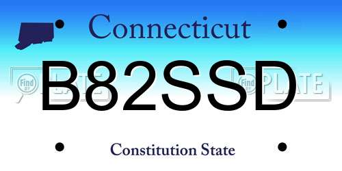 B82SSD Connecticut License Plate