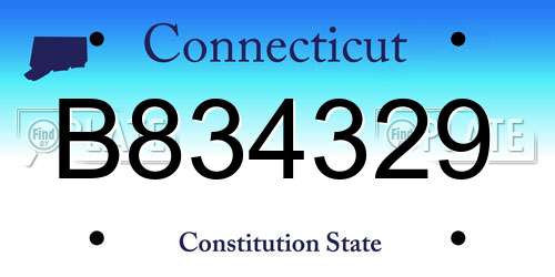 B834329 Connecticut License Plate