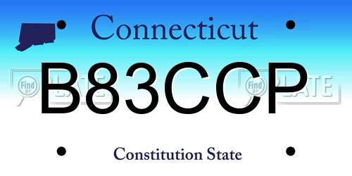 B83CCP Connecticut License Plate