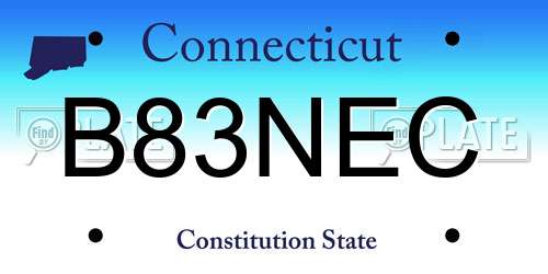 B83NEC Connecticut License Plate