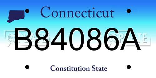 B84086A Connecticut License Plate