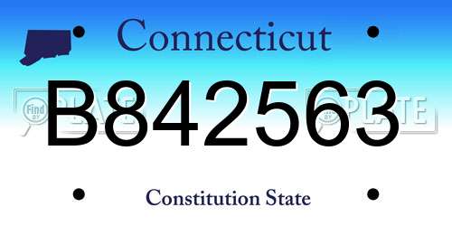 B842563 Connecticut License Plate