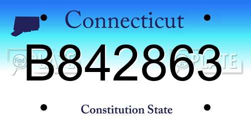 B842863 Connecticut License Plate