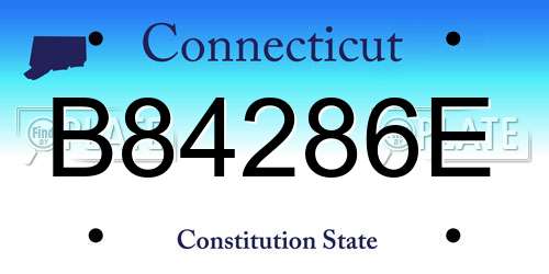 B84286E Connecticut License Plate