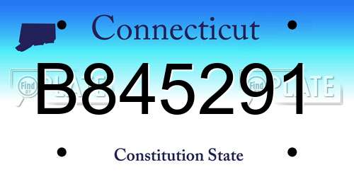 B845291 Connecticut License Plate