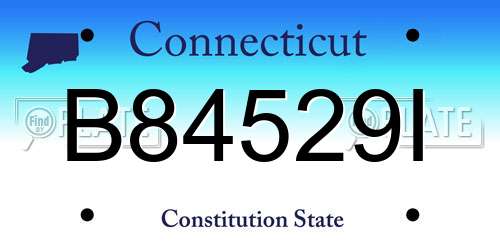 B84529I Connecticut License Plate
