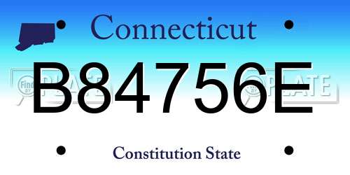 B84756E Connecticut License Plate