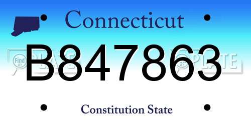 B847863 Connecticut License Plate