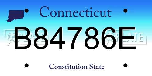 B84786E Connecticut License Plate