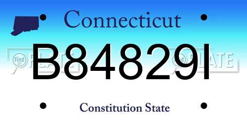 B84829I Connecticut License Plate