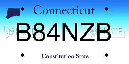 B84NZB Connecticut License Plate