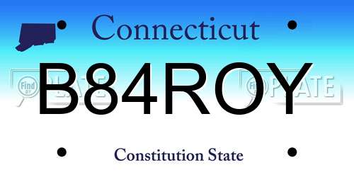 B84ROY Connecticut License Plate