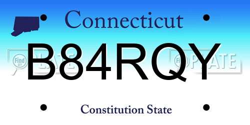 B84RQY Connecticut License Plate
