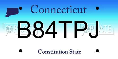 B84TPJ Connecticut License Plate